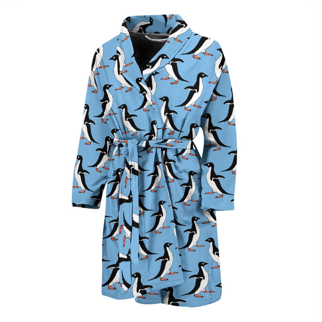 Penguin Dance Pattern Men Bath Robe-JTAMIGO.COM