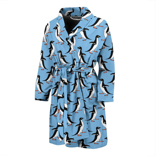 Penguin Dance Pattern Men Bath Robe-JTAMIGO.COM