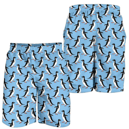 Penguin Dance Pattern Mens Shorts-JTAMIGO.COM