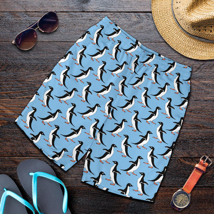 Penguin Dance Pattern Mens Shorts-JTAMIGO.COM