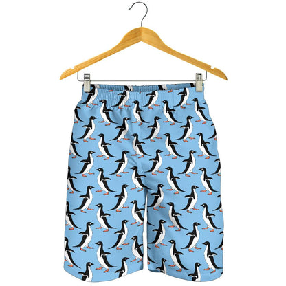 Penguin Dance Pattern Mens Shorts-JTAMIGO.COM