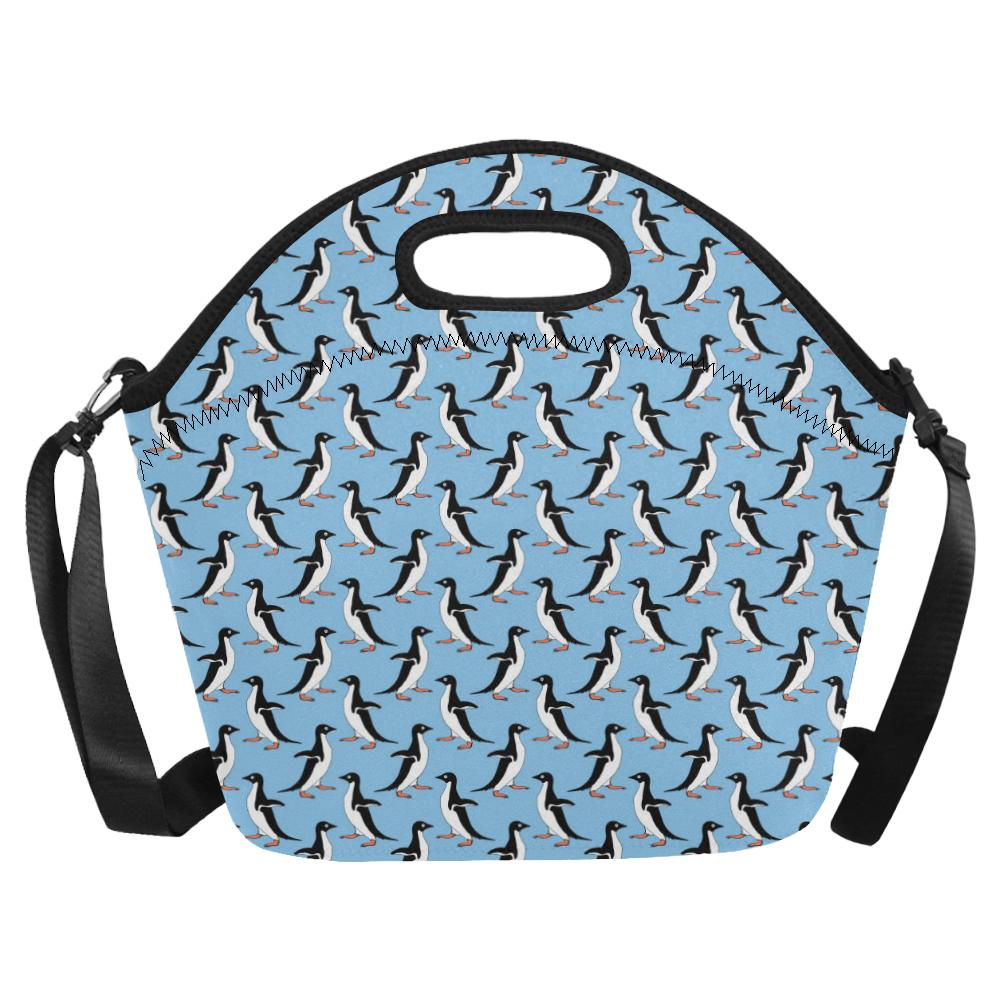 Penguin Dance Pattern Neoprene Lunch Bag (Model 1669)(Large)-JTAMIGO.COM