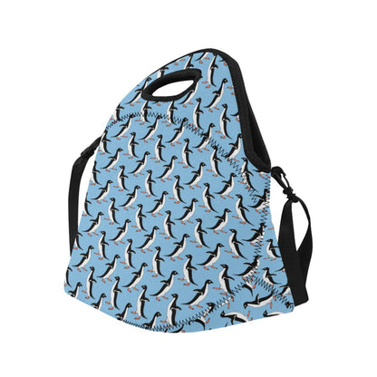 Penguin Dance Pattern Neoprene Lunch Bag (Model 1669)(Large)-JTAMIGO.COM