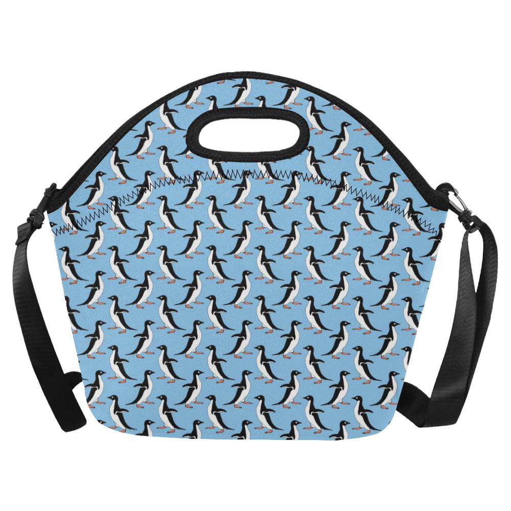 Penguin Dance Pattern Neoprene Lunch Bag (Model 1669)(Large)-JTAMIGO.COM