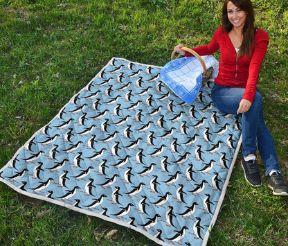 Penguin Dance Pattern Premium Quilt-JTAMIGO.COM