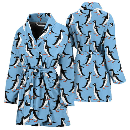 Penguin Dance Pattern Women Bath Robe-JTAMIGO.COM