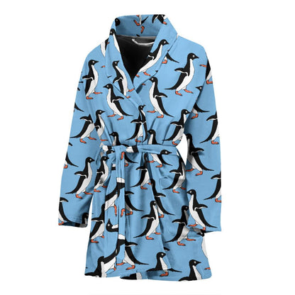 Penguin Dance Pattern Women Bath Robe-JTAMIGO.COM