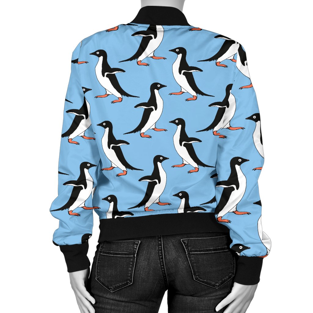 Penguin Dance Pattern Women Casual Bomber Jacket