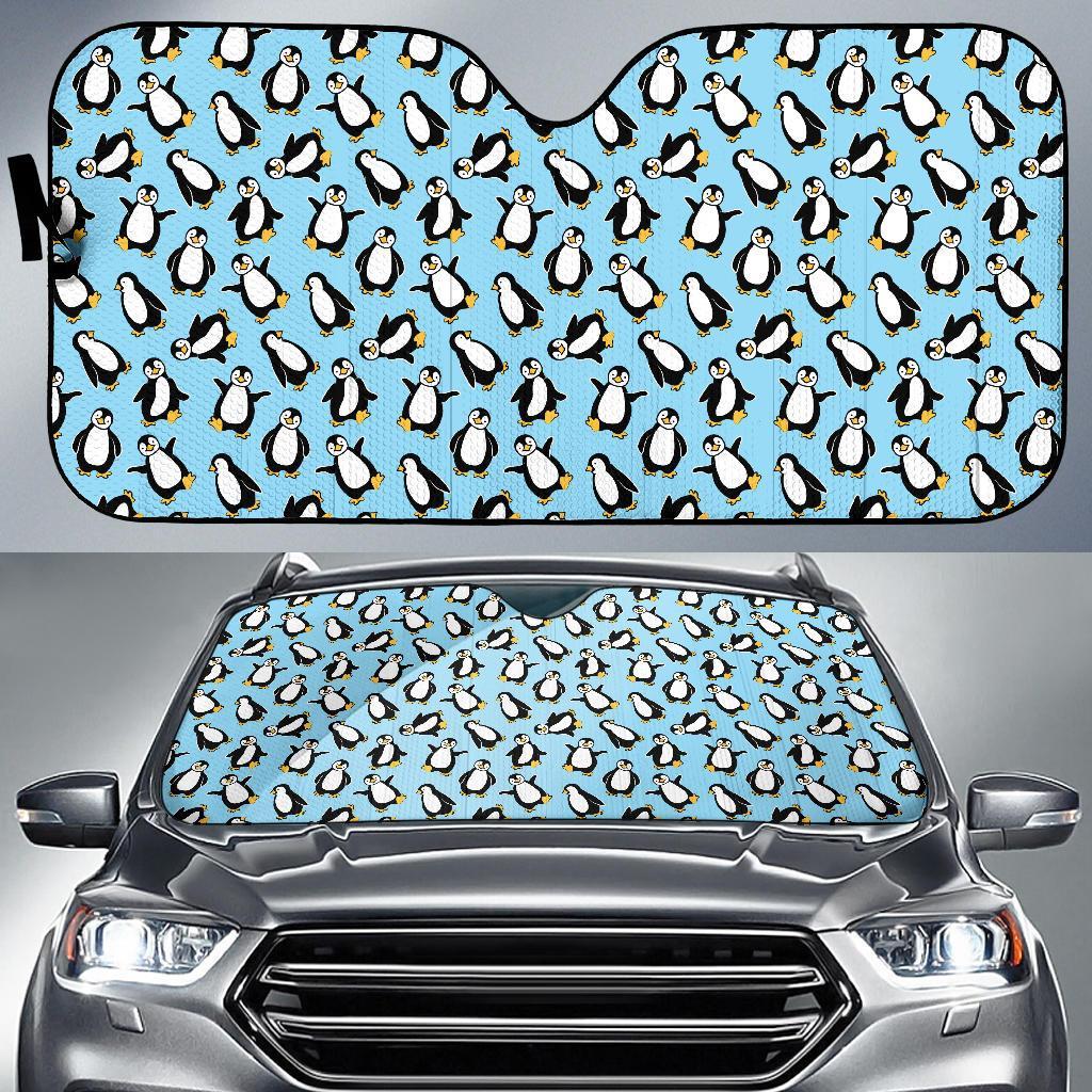 Penguin Happy Print Car Sun Shade For Windshield