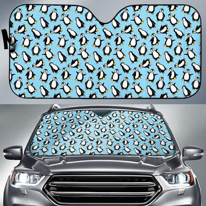 Penguin Happy Print Car Sun Shade For Windshield