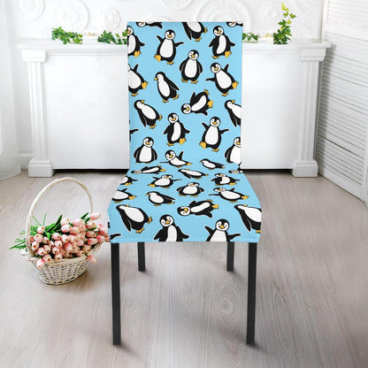 Penguin Happy Print Dining Chair Slipcover-JTAMIGO.COM