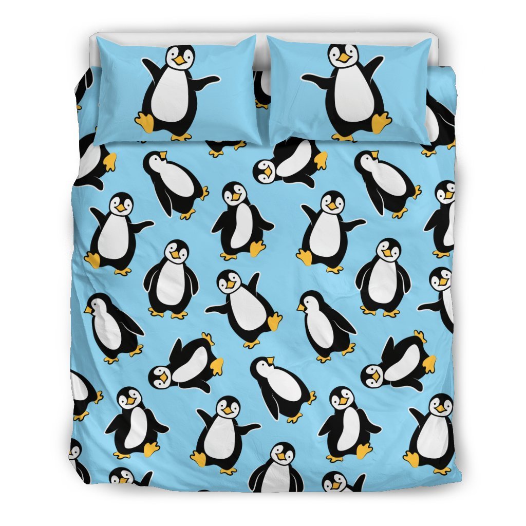 Penguin Happy Print Duvet Cover Bedding Set