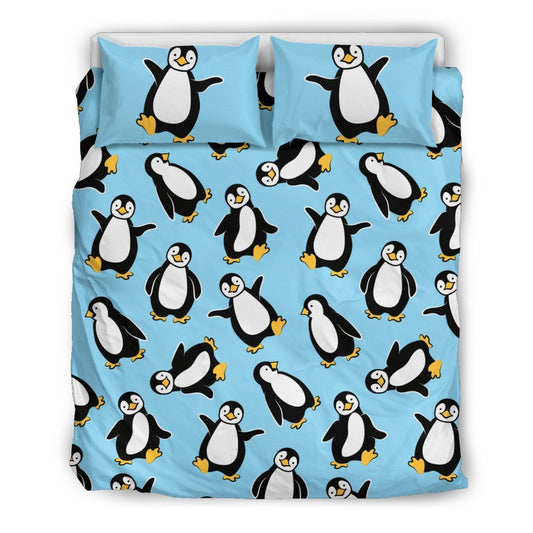 Penguin Happy Print Duvet Cover Bedding Set