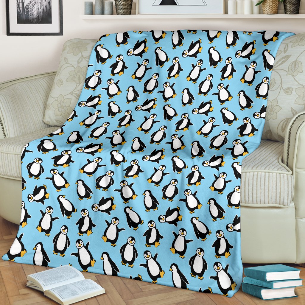 Penguin Happy Print Fleece Blanket