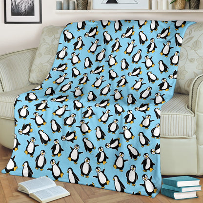 Penguin Happy Print Fleece Blanket