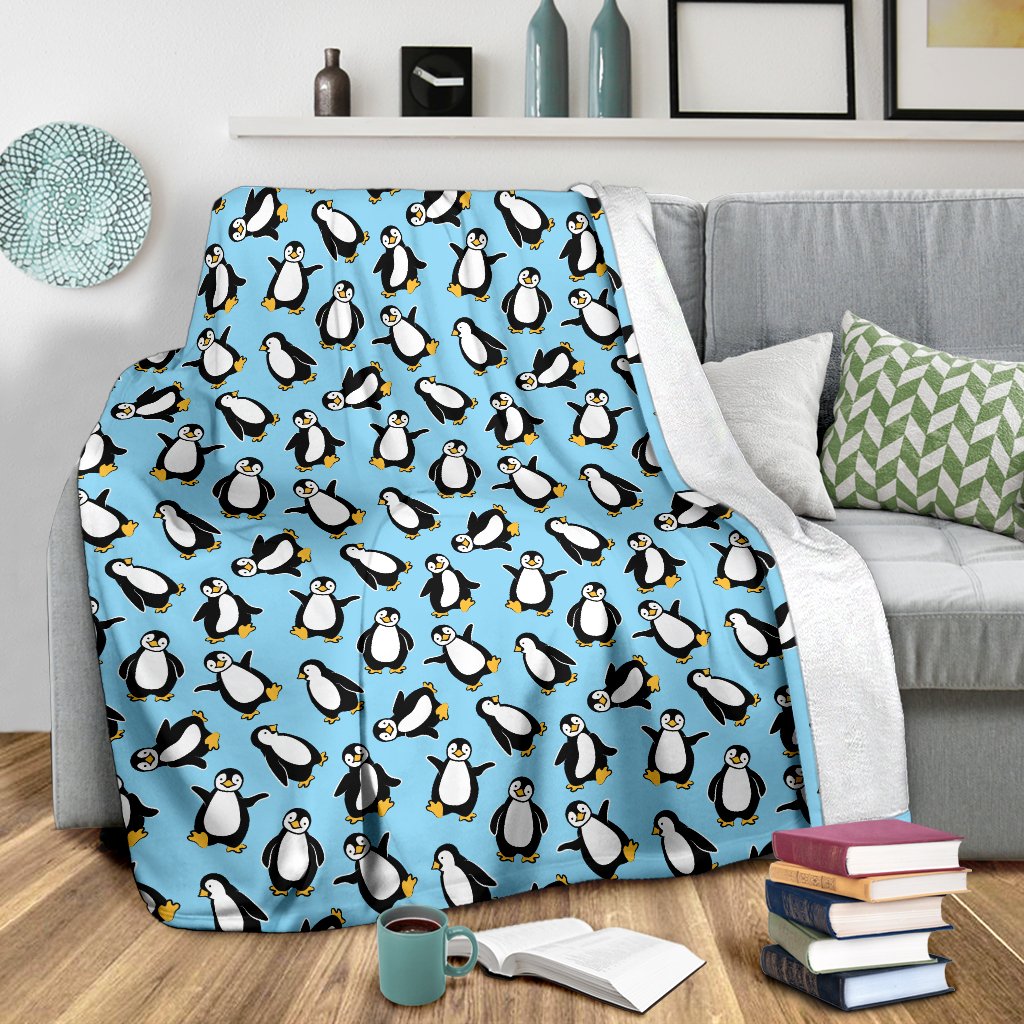 Penguin Happy Print Fleece Blanket