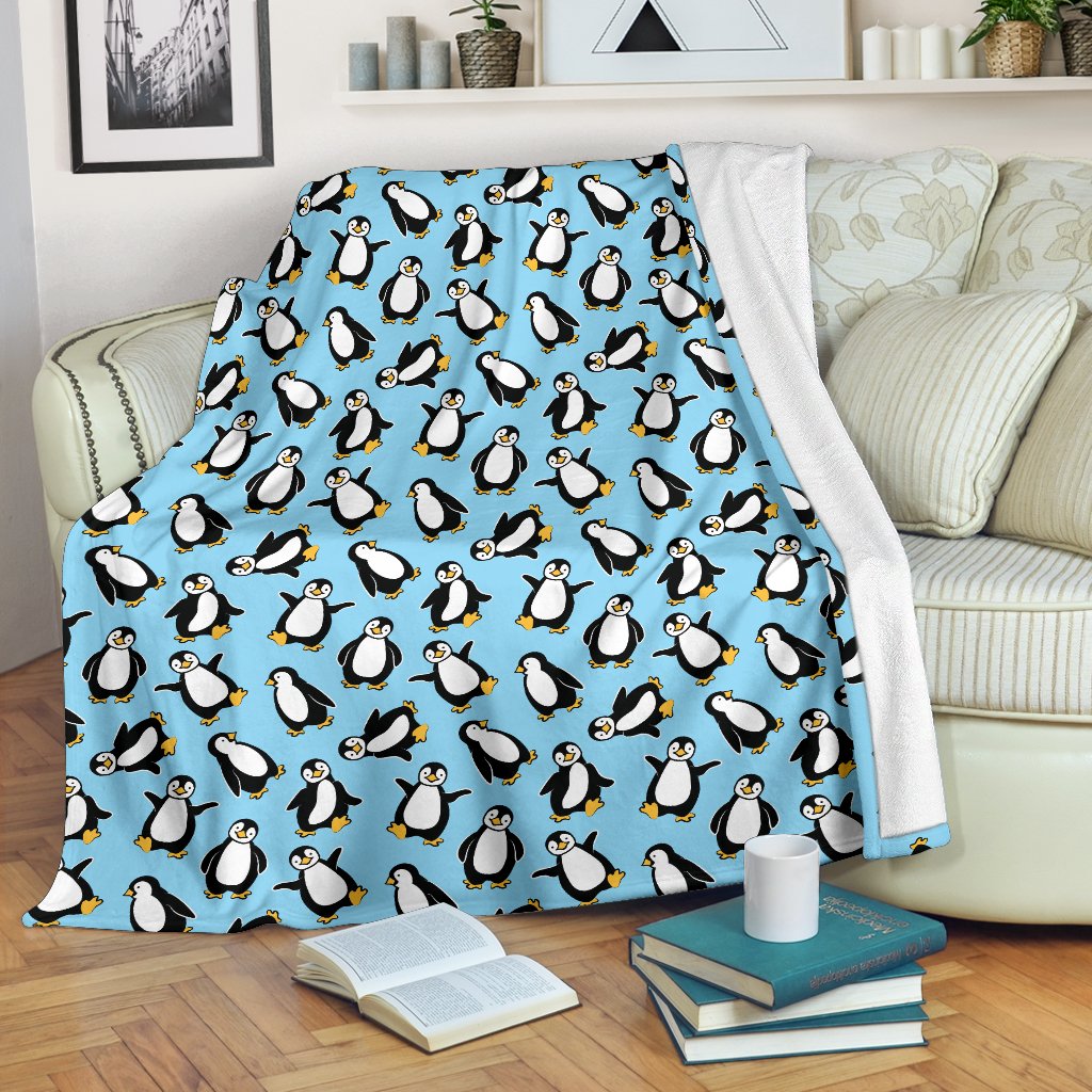 Penguin Happy Print Fleece Blanket