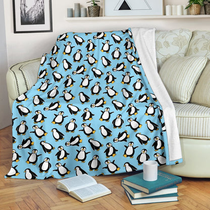 Penguin Happy Print Fleece Blanket