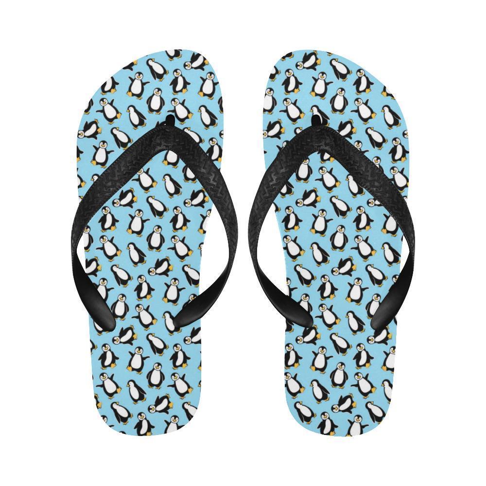 Penguin Happy Print Flip Flops-JTAMIGO.COM