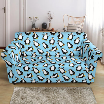 Penguin Happy Print Loveseat Slipcover-JTAMIGO.COM