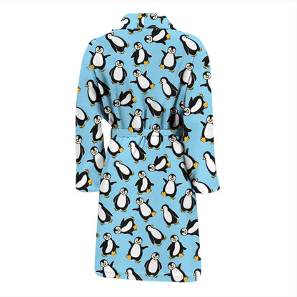 Penguin Happy Print Men Bath Robe-JTAMIGO.COM