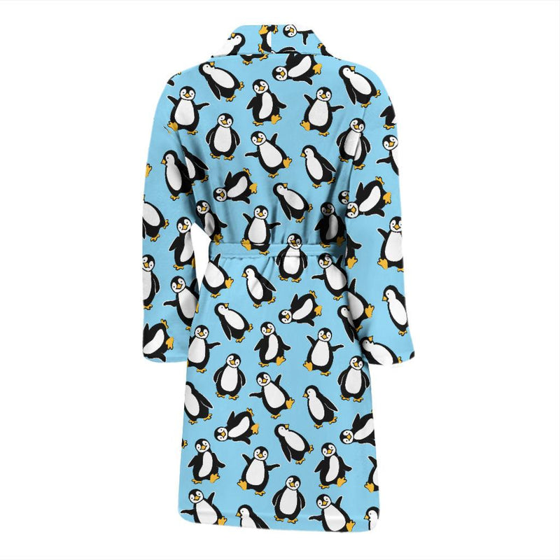 Penguin Happy Print Men Bath Robe-JTAMIGO.COM