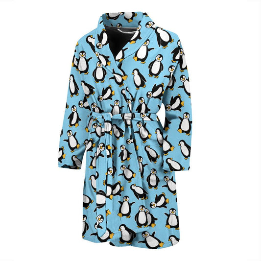 Penguin Happy Print Men Bath Robe-JTAMIGO.COM