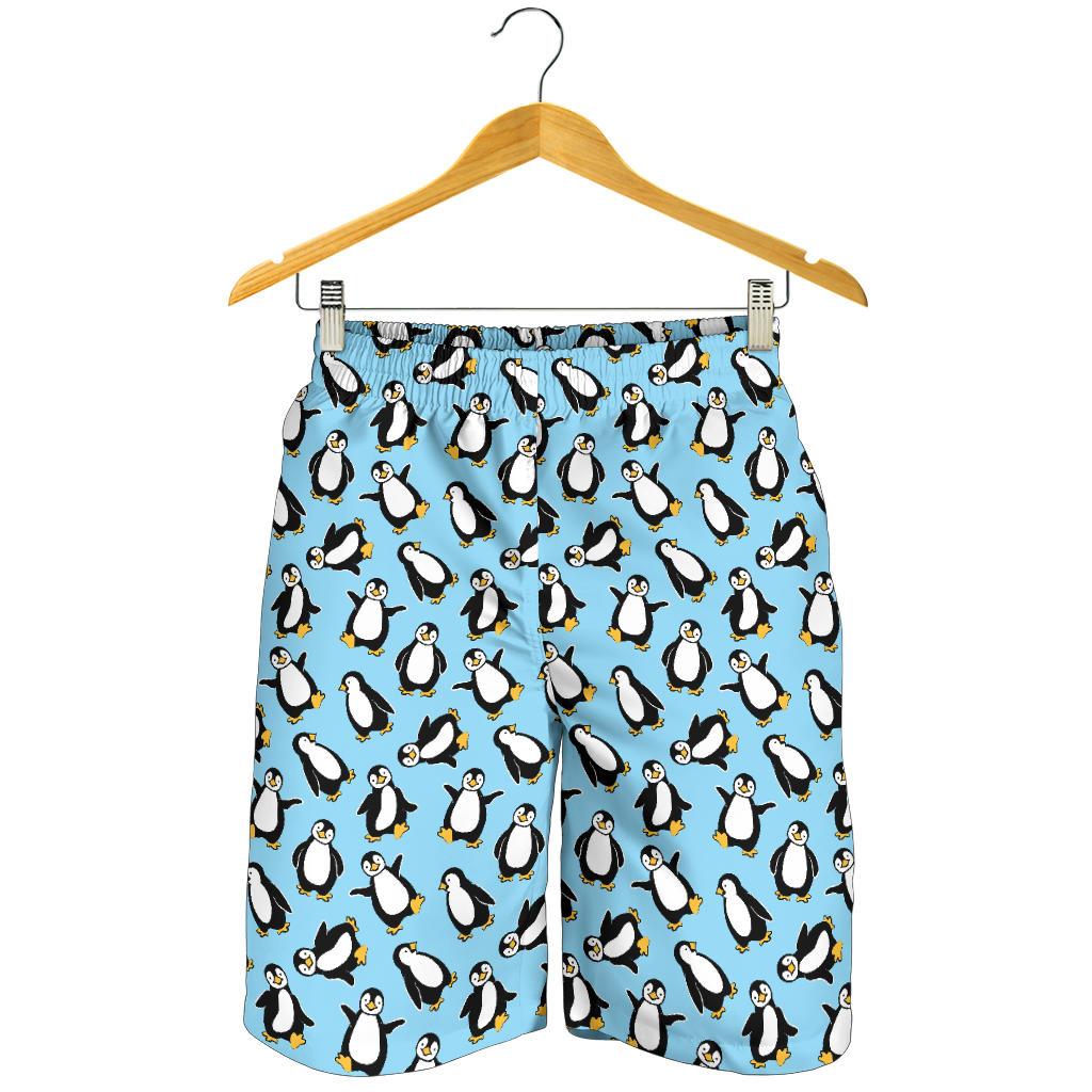 Penguin Happy Print Mens Shorts-JTAMIGO.COM