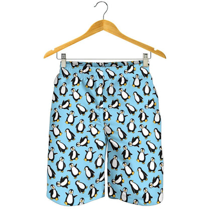 Penguin Happy Print Mens Shorts-JTAMIGO.COM