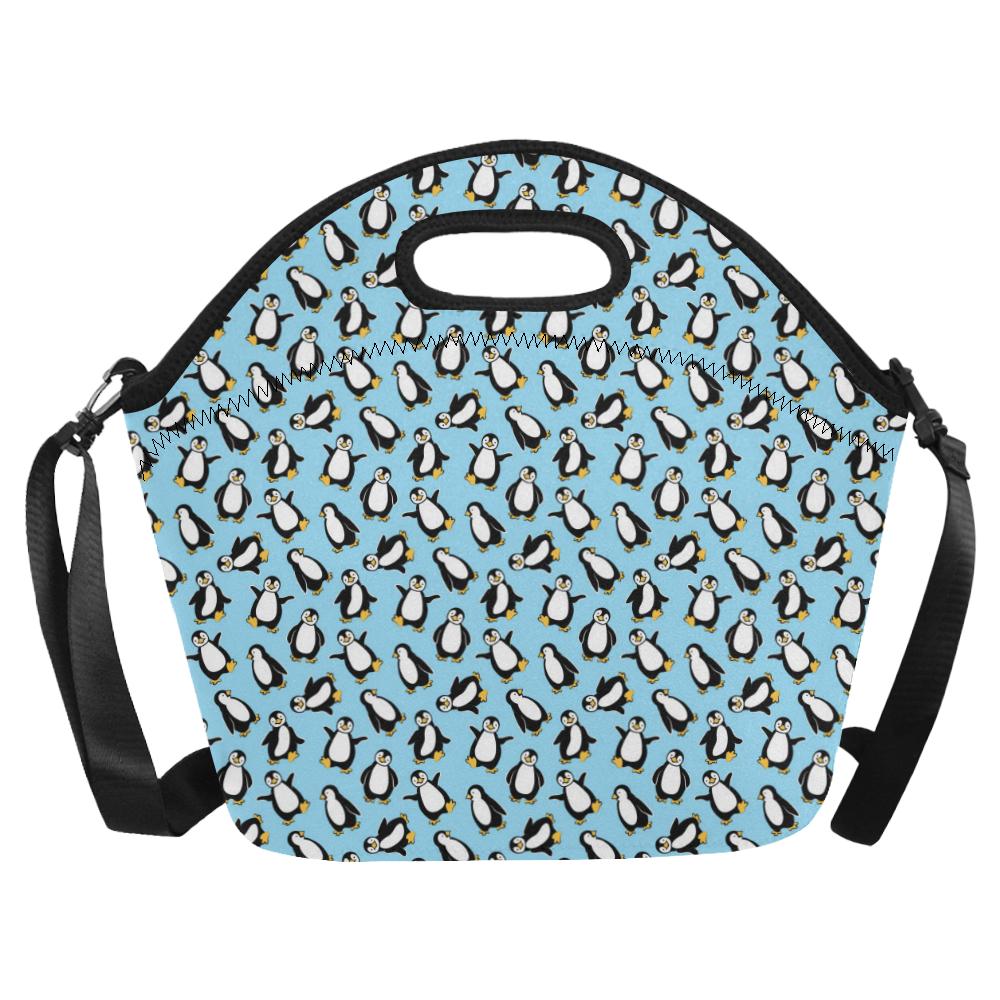 Penguin Happy Print Neoprene Lunch Bag (Model 1669)(Large)-JTAMIGO.COM