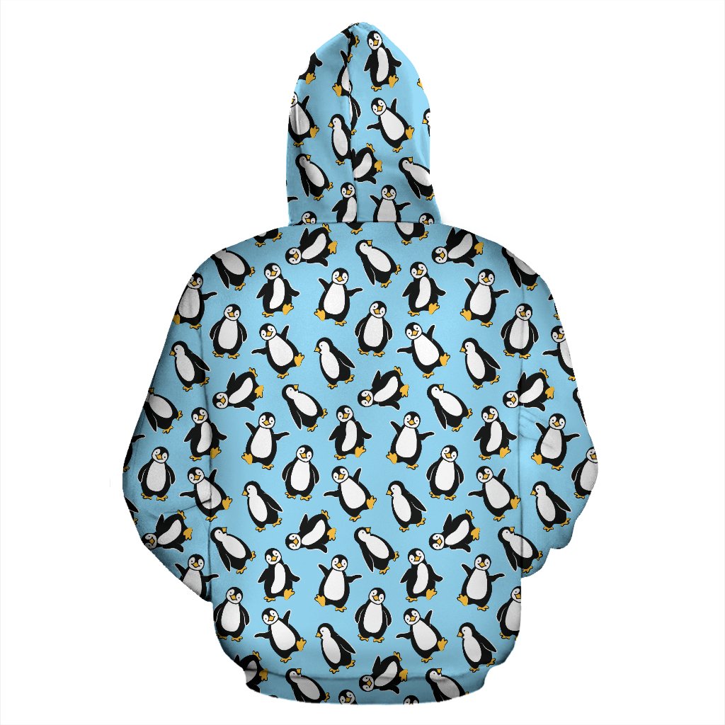 Penguin Happy Print Pullover Hoodie
