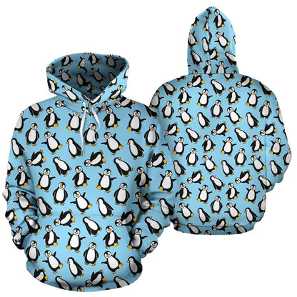 Penguin Happy Print Pullover Hoodie