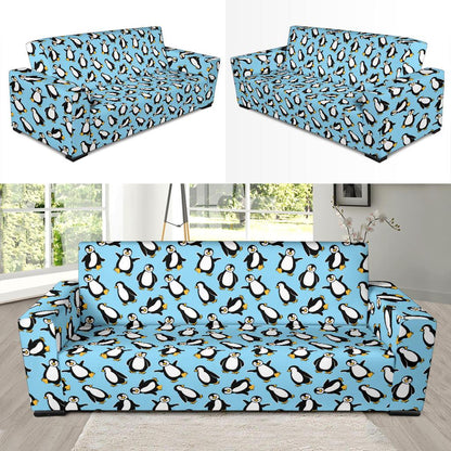 Penguin Happy Print Sofa Slipcover-JTAMIGO.COM