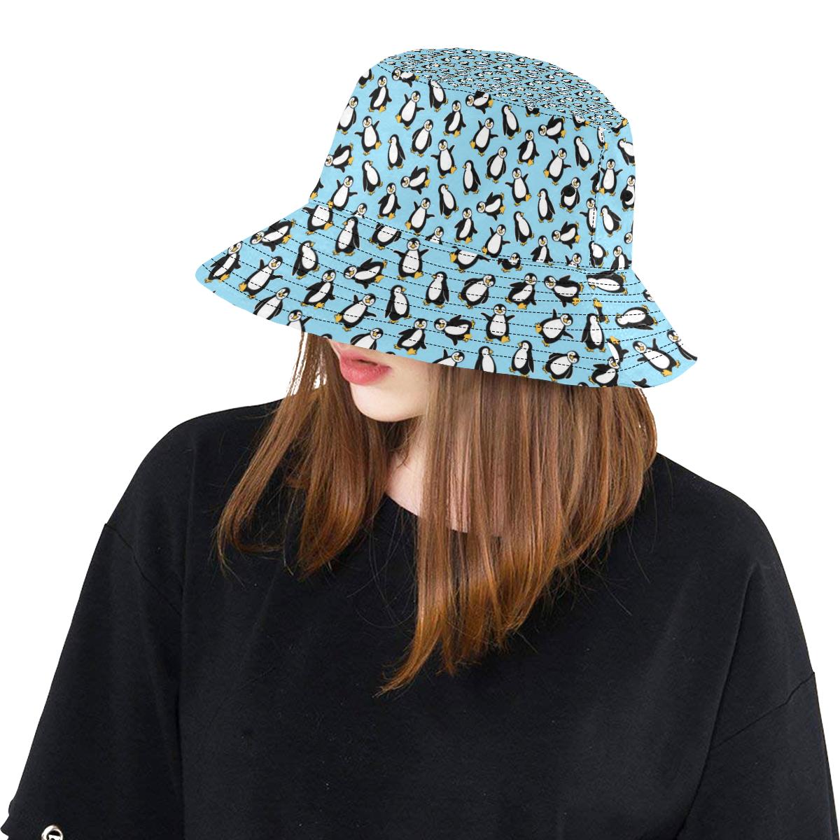 Penguin Happy Print Unisex Bucket Hat