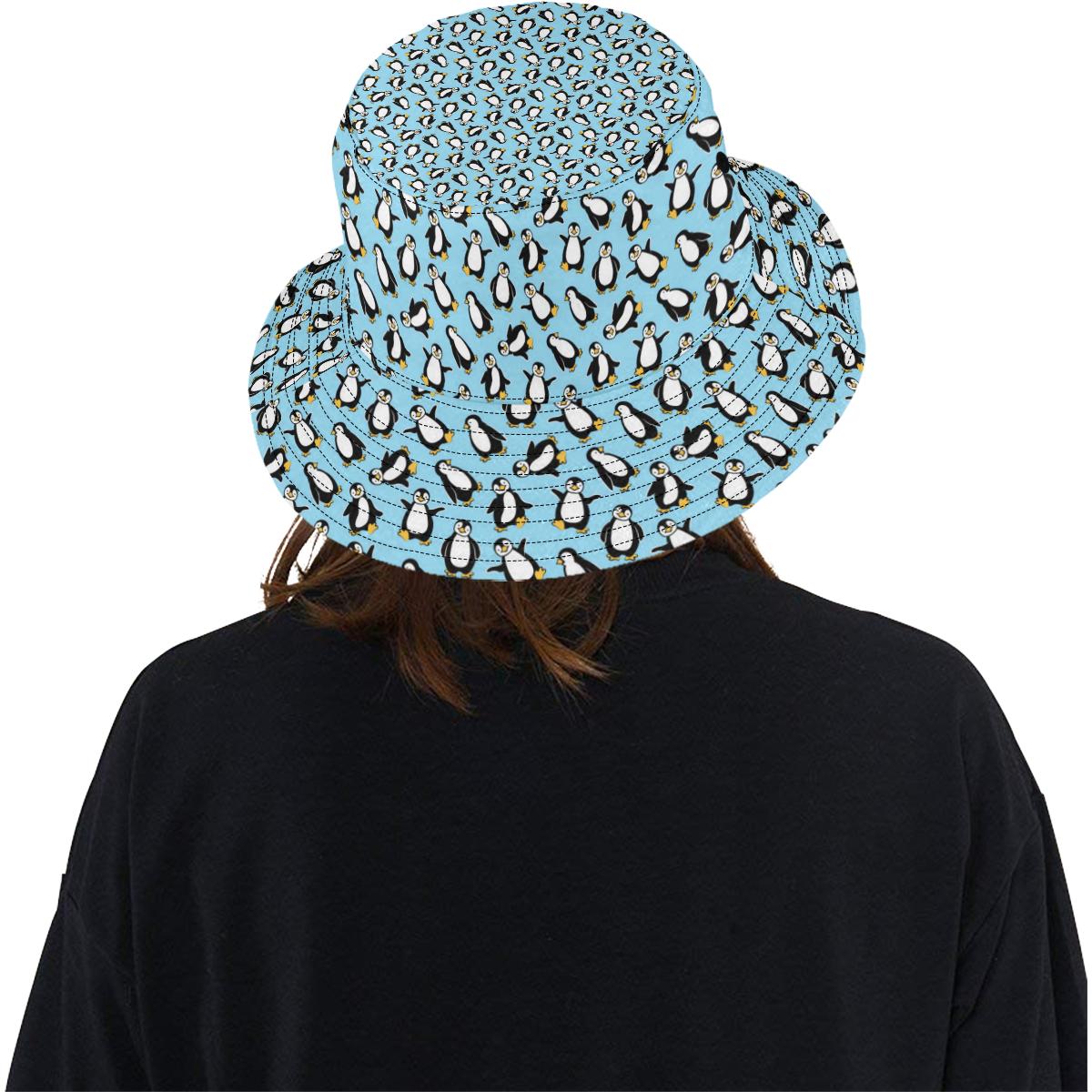 Penguin Happy Print Unisex Bucket Hat
