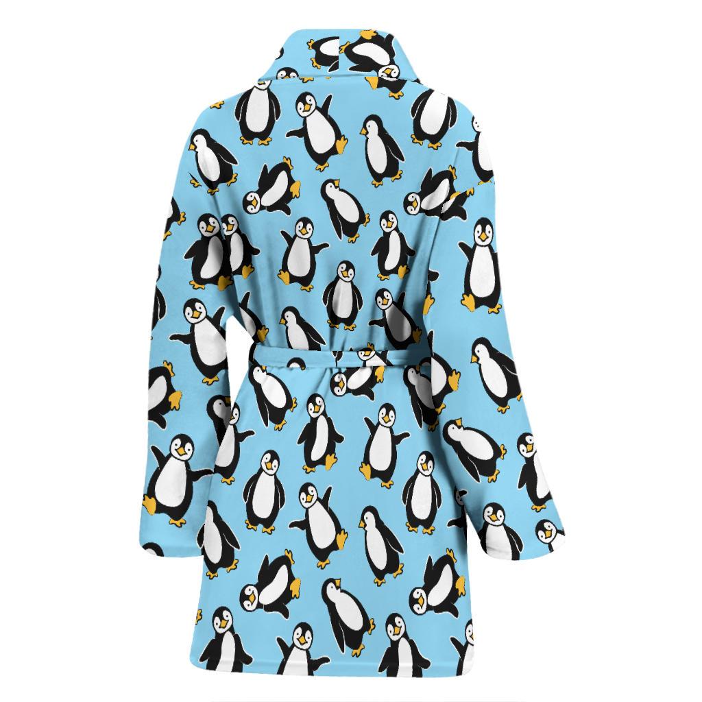 Penguin Happy Print Women Bath Robe-JTAMIGO.COM