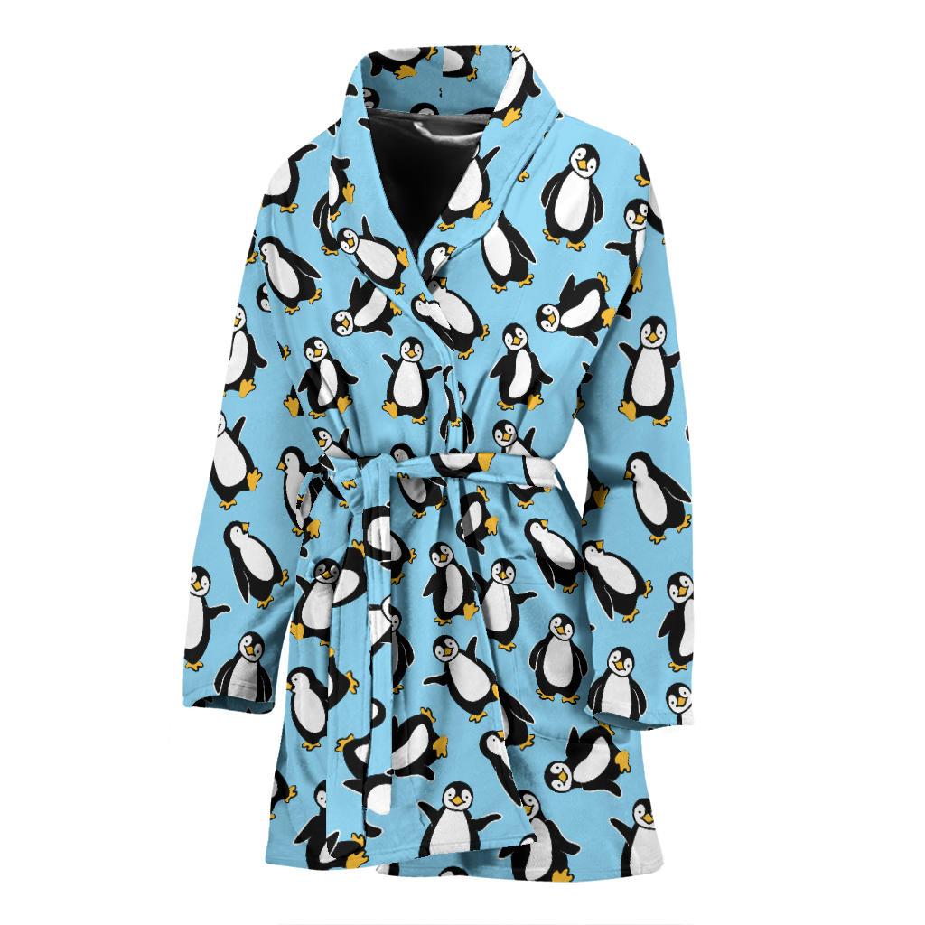 Penguin Happy Print Women Bath Robe-JTAMIGO.COM