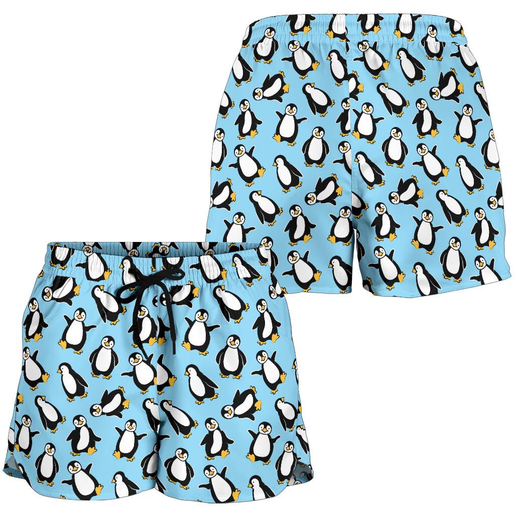 Penguin Happy Print Women Shorts-JTAMIGO.COM