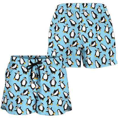 Penguin Happy Print Women Shorts-JTAMIGO.COM