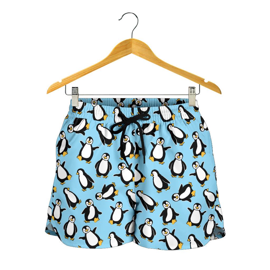Penguin Happy Print Women Shorts-JTAMIGO.COM