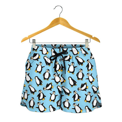 Penguin Happy Print Women Shorts-JTAMIGO.COM
