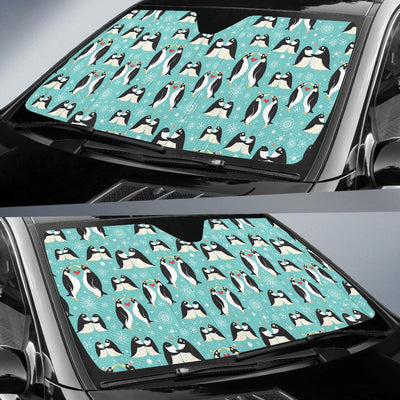 Penguin Love Print Car Sun Shade For Windshield