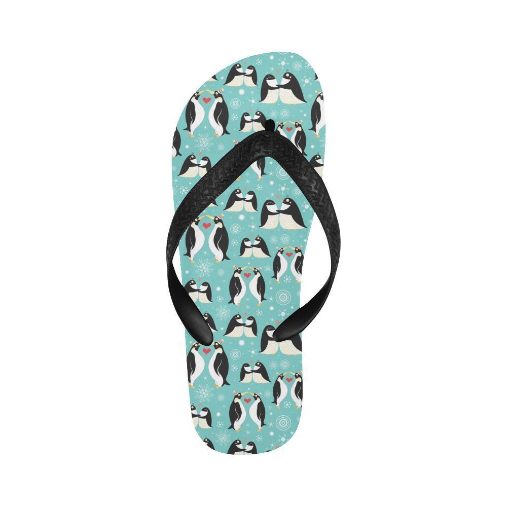 Penguin Love Print Flip Flops-JTAMIGO.COM