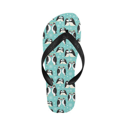 Penguin Love Print Flip Flops-JTAMIGO.COM