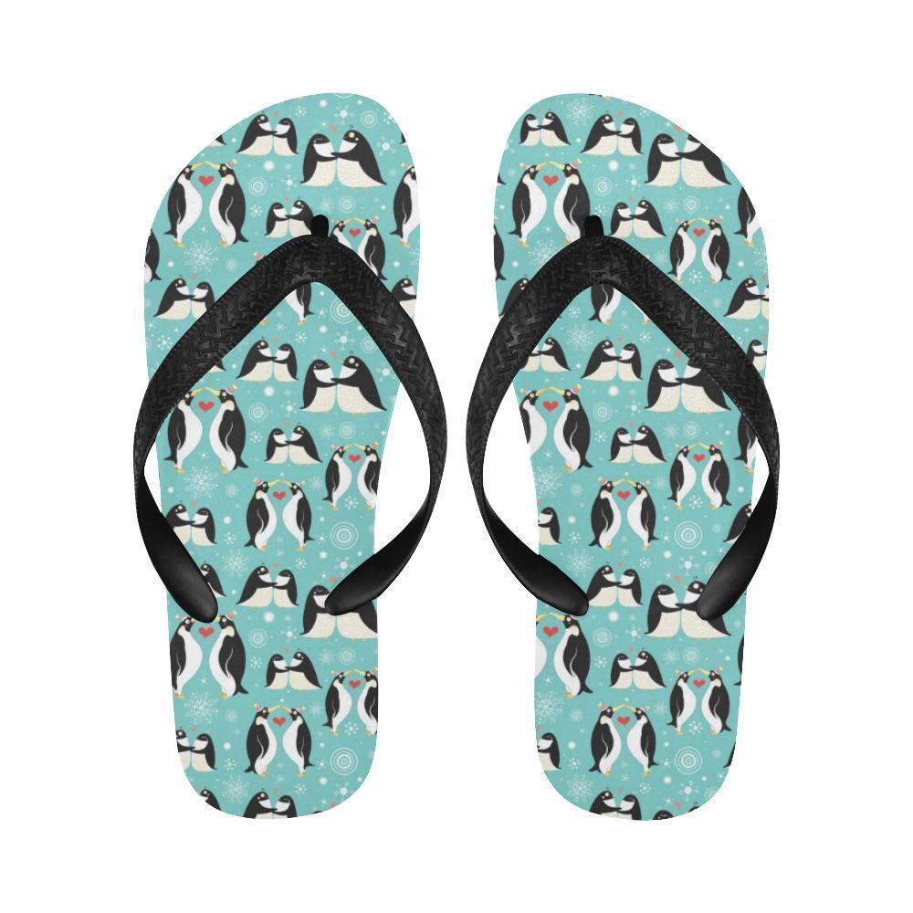 Penguin Love Print Flip Flops-JTAMIGO.COM