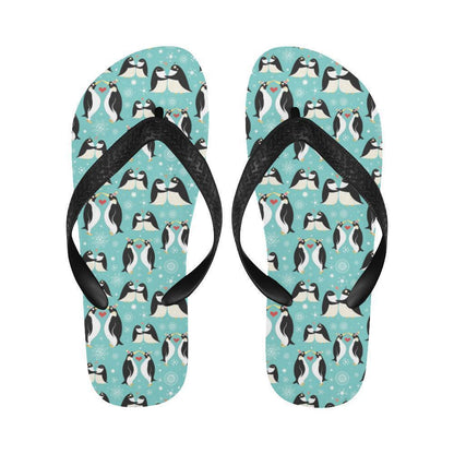 Penguin Love Print Flip Flops-JTAMIGO.COM