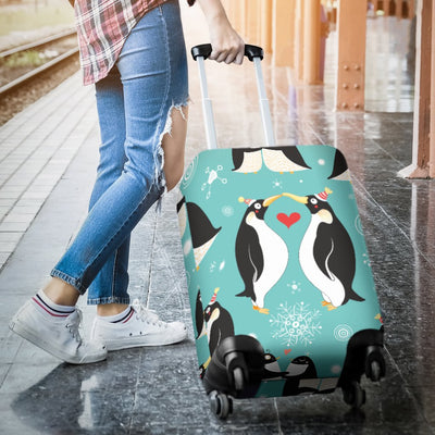 Penguin Love Print Luggage Cover Protector
