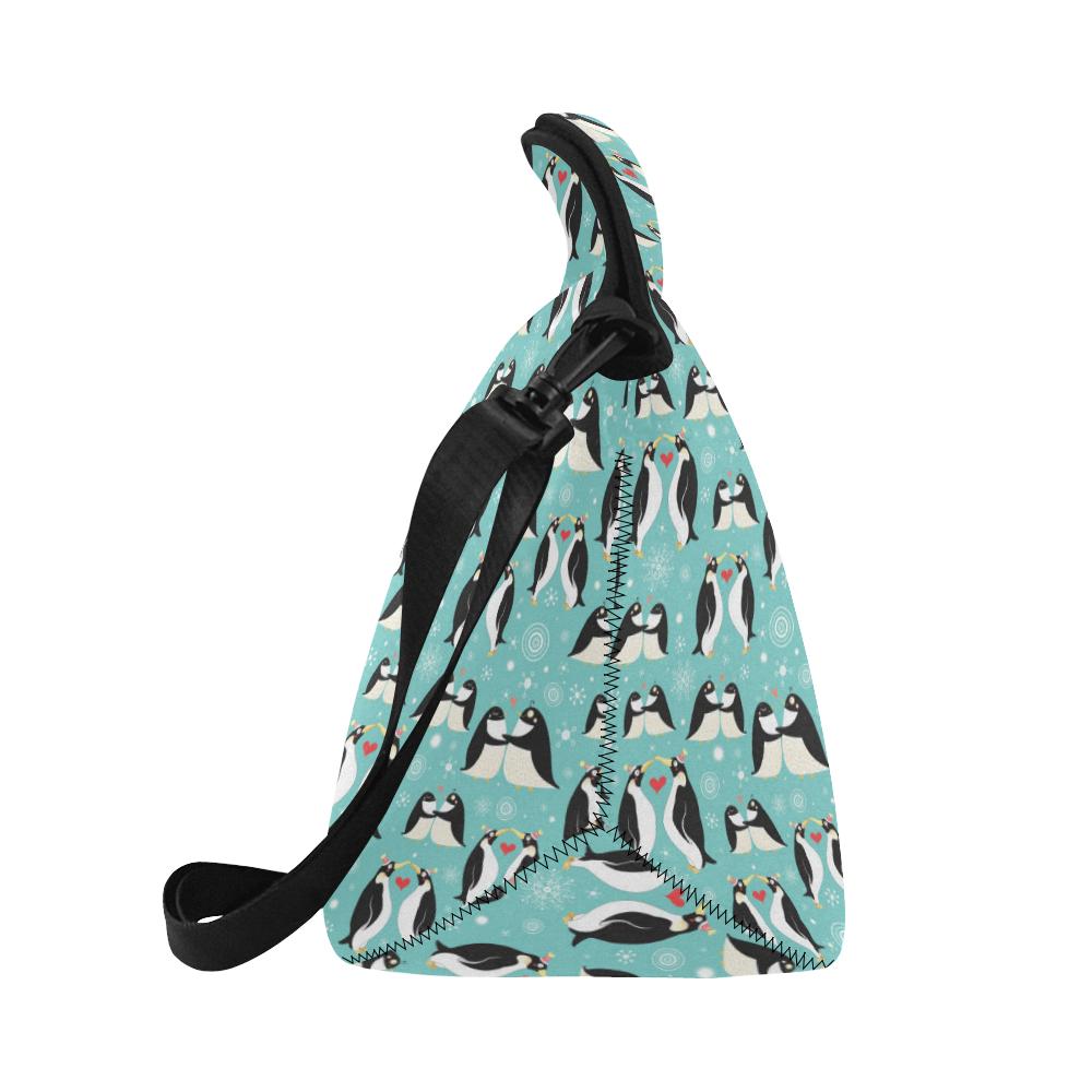 Penguin Love Print Neoprene Lunch Bag (Model 1669)(Large)-JTAMIGO.COM