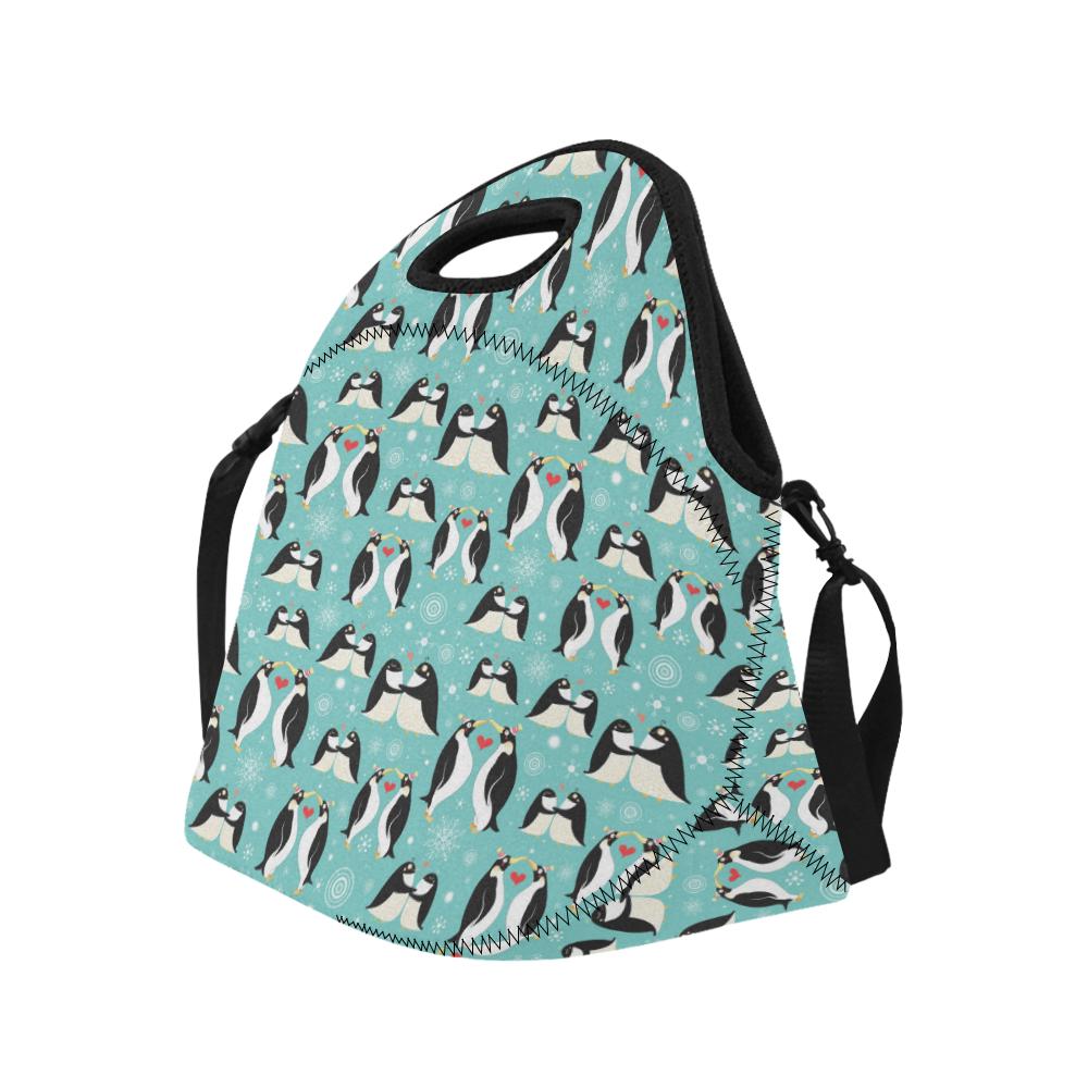 Penguin Love Print Neoprene Lunch Bag (Model 1669)(Large)-JTAMIGO.COM
