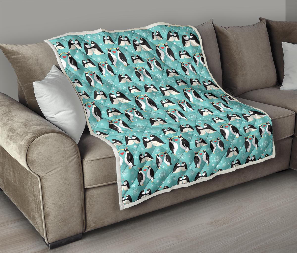 Penguin Love Print Premium Quilt-JTAMIGO.COM